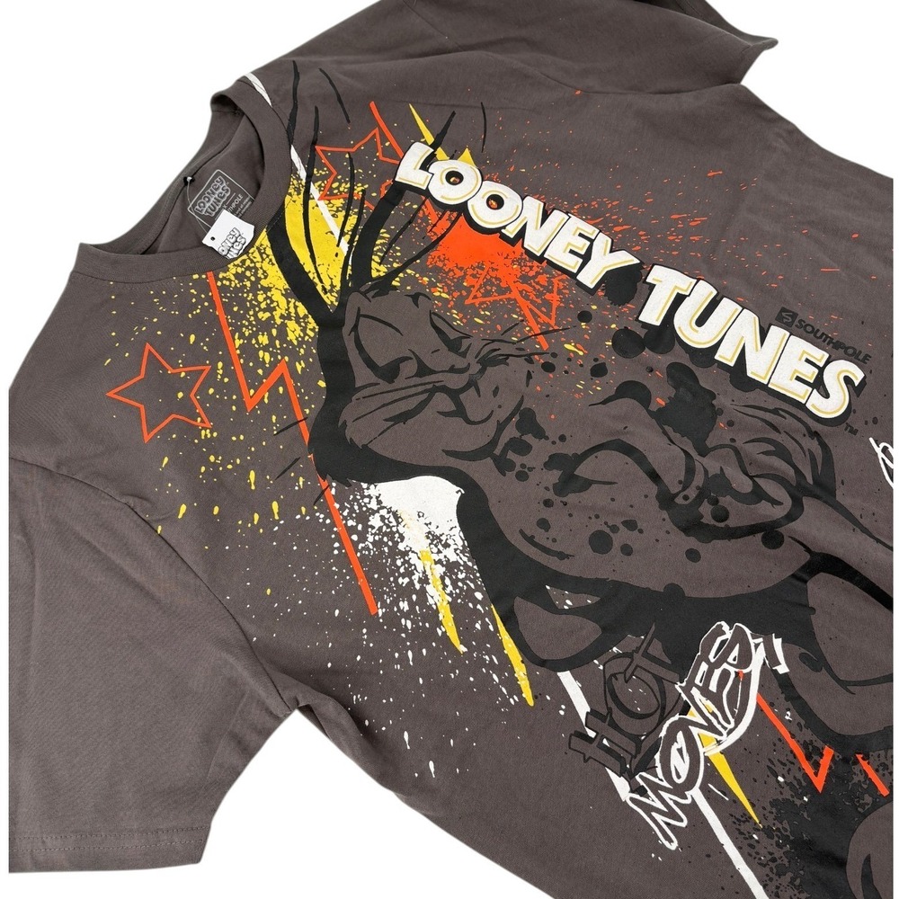 Southpole Looney Tunes Mens XL T-Shirt Gray Bugs Bunny Hot Moves Graphic Tee